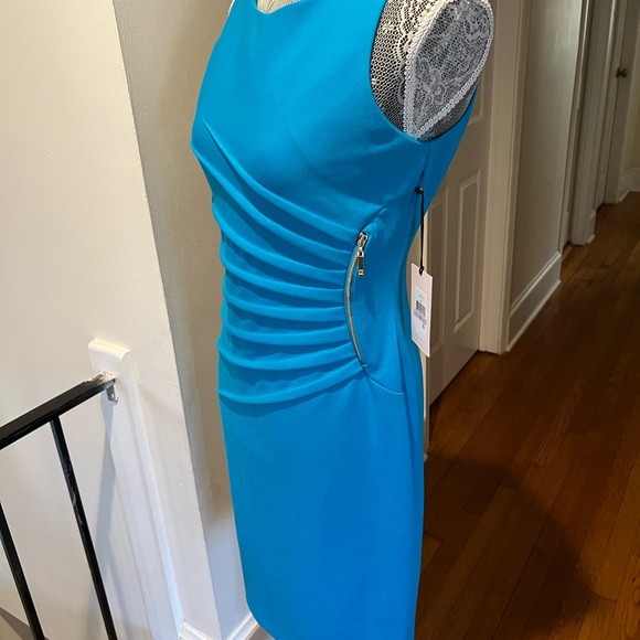 NWT Ivanka Trump Elegant Blue Sleeveless Dress - Picture 4 of 6